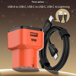 LDNIO Q2420 45W GaN Hurtigoplader med USB-C-kabel Dobbeltport USB-C USB-A Global Rejse PD Hurtigopladningsadapter
