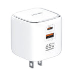 LDNIO Q2617 65W GaN Fast Charger 2 USB-C + 1 USB-A 3-Port with USB Cable Interchangeable Plugs Charging Station for Apple Huawei Xiaomi Laptop Tablet