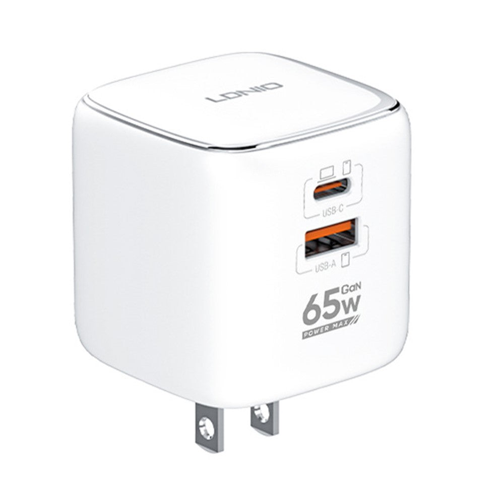 LDNIO Q2617 65W GaN Fast Charger 2 USB-C + 1 USB-A 3-Port with USB Cable Interchangeable Plugs Charging Station for Apple Huawei Xiaomi Laptop Tablet