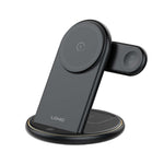 LDNIO WL02 5-i-1 trådløs desktop-ladestation med 30 cm Type-C-kabel 15W telefon 5W øretelefoner 2.5W ur hurtigopladningsstander