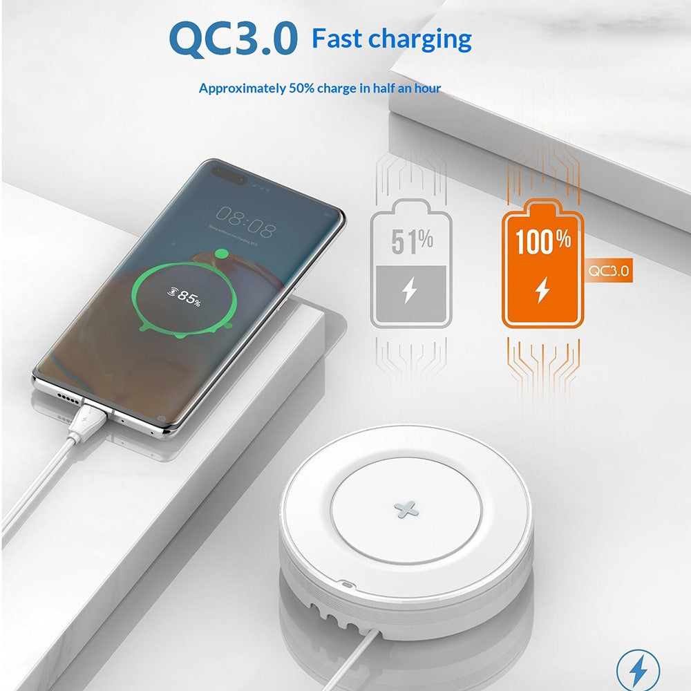 LDNIO AW003 Desktop Wireless Charger with LED Night Light 32W 4 USB Ports PD 30W QC3.0 18W Fast Charging Station