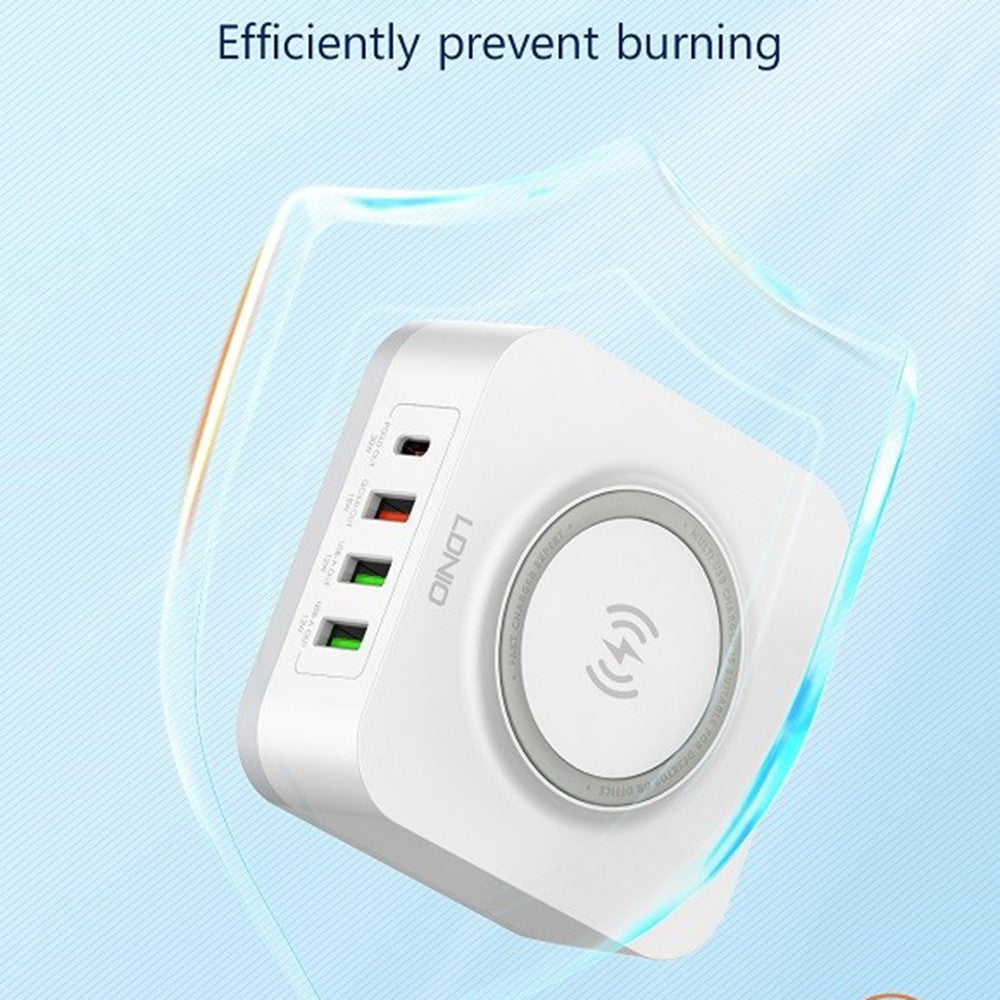 LDNIO AW004 32W 5-in-1 Charging Station 15W Qi Wireless Charger PD 30W QC 18W 2x USB-A 12W Desktop Charger Stand