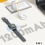 LDNIO AW005 15 W trådløs oplader til Apple Watch Ultra / SE / S1-S9, 1200 mAh magnetisk powerbank-design, ladestation