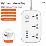 LDNIO SC6 45W GaN Power Strip 3 AC Outlets 4 USB Ports Fast Charging Station Power Socket for Laptop Phone