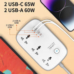 LDNIO SC6 45W GaN Power Strip 3 AC Outlets 4 USB Ports Fast Charging Station Power Socket for Laptop Phone