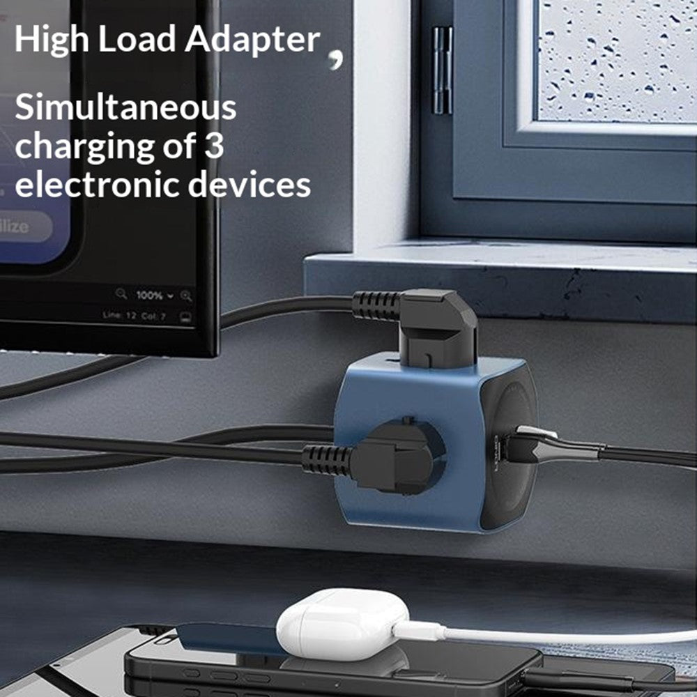 LDNIO SE3338 65W GaN Power Strip 3 AC Outlets 3 USB Ports Fast Charging Station Power Socket with 2m Cable for Office Travel