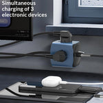 LDNIO SK3370 6-in-1 65W GaN Cube Power Strip 3 UK Plug AC Outlets 3 USB Ports Fast Charging Station Power Socket