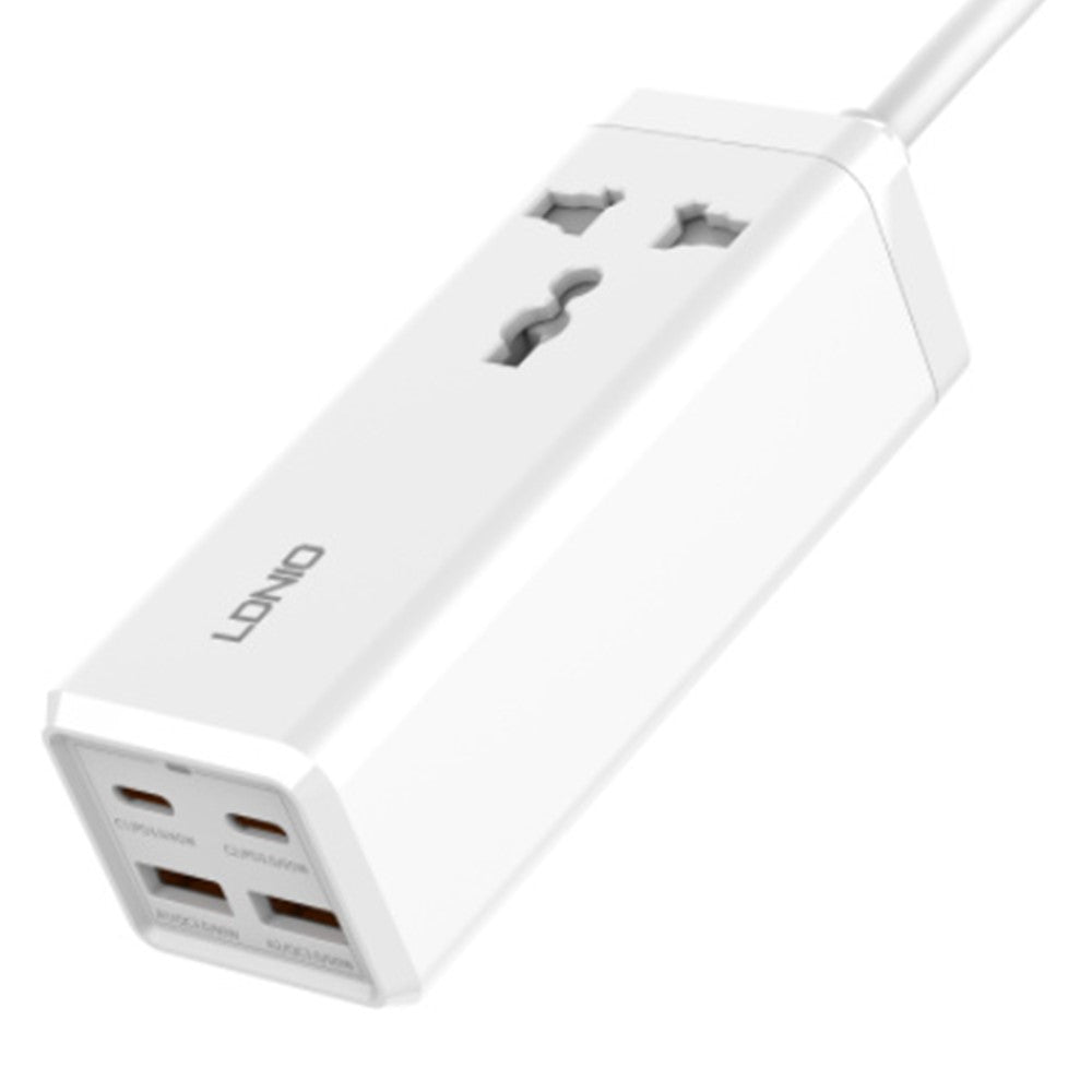 LDNIO SC1418 65W GaN Power Strip 1 AC Outlet+4 USB Ports Fast Charging Station Power Socket for Laptop Tablet Phone