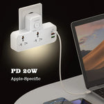 LDNIO SC2311 20W Fast Charging Power Strip 2 AC Outlets 3 USB Ports Wall Plug Power Socket with LED Night Light