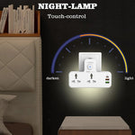 LDNIO SC2311 20W Fast Charging Power Strip 2 AC Outlets 3 USB Ports Wall Plug Power Socket with LED Night Light