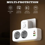 LDNIO SE2337 20W PD Fast Charging Power Strip 2 AC Outlets 3 USB Ports Wall Plug Design Charging Station Power Socket with Night Light