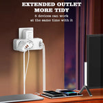 LDNIO SE2337 20W PD Fast Charging Power Strip 2 AC Outlets 3 USB Ports Wall Plug Design Charging Station Power Socket with Night Light