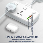 LDNIO SC2413 20W Power Strip 2500W 2 AC Outlets 4 USB Ports PD Fast Charging Extension Power Socket