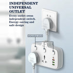 LDNIO SC2413 20W Power Strip 2500W 2 AC Outlets 4 USB Ports PD Fast Charging Extension Power Socket
