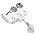 LDNIO SE2435 20W PD Fast Charging Power Strip 2 AC Outlets 4 USB Ports Independent Switch Desktop Adapter