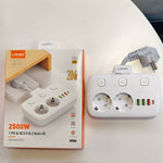 LDNIO SE2435 20W PD Fast Charging Power Strip 2 AC Outlets 4 USB Ports Independent Switch Desktop Adapter