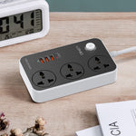 LDNIO SC3412 20W Power Strip 3 AC Outlets 4 USB Ports PD Fast Charging Station Power pocket with 2m Cable
