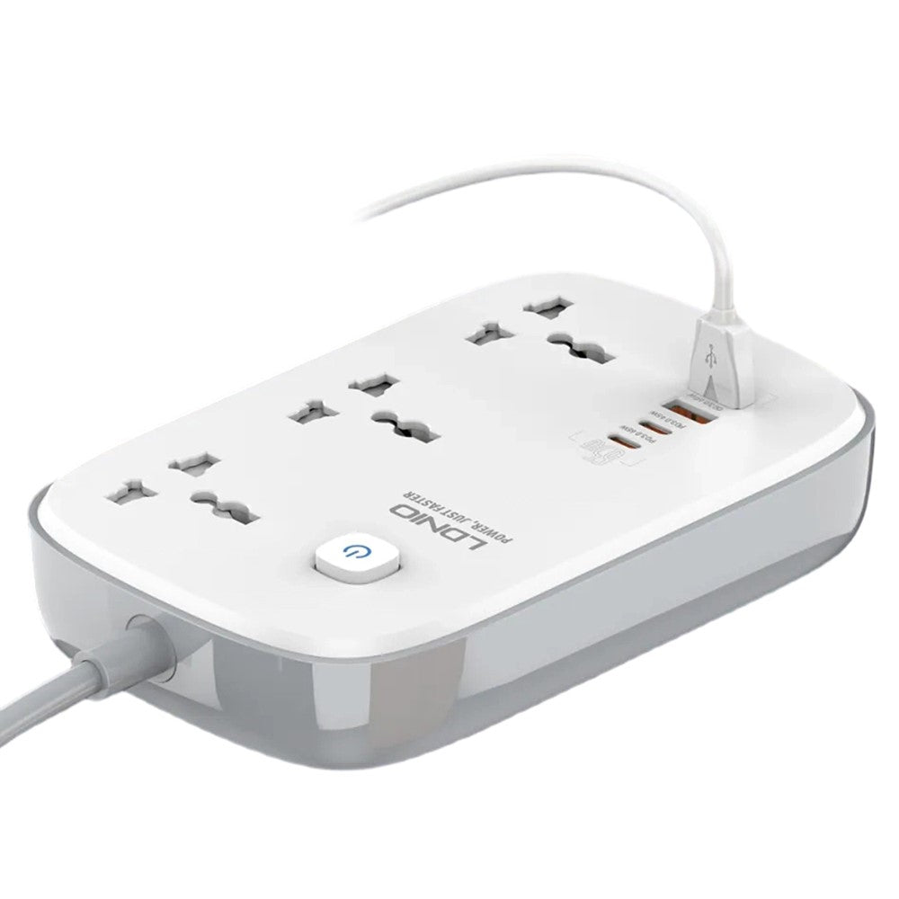 LDNIO SC3416 65W GaN Fast Charging Power Strip 3 AC Outlets 4 USB Ports Desktop Multi Device Charger Power Socket
