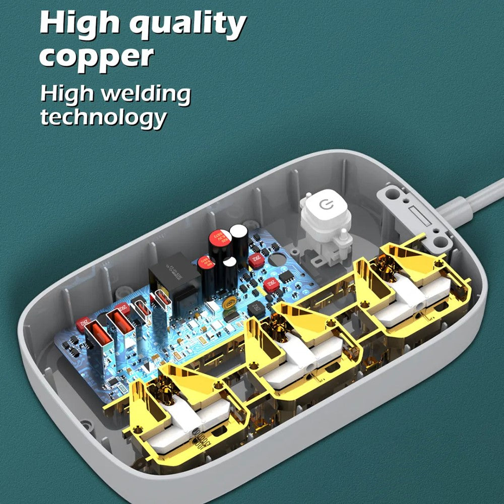 LDNIO SC3416 65W GaN Fast Charging Power Strip 3 AC Outlets 4 USB Ports Desktop Multi Device Charger Power Socket