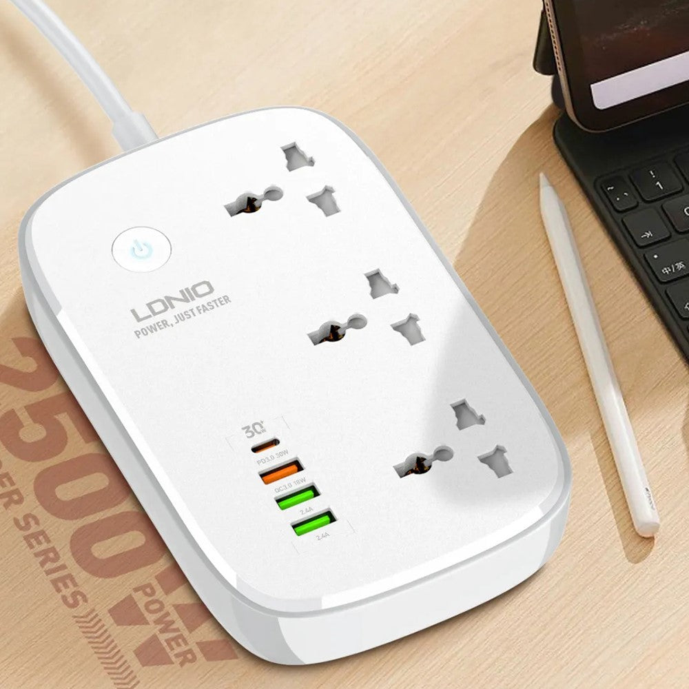 LDNIO SCW3451 Smart WiFi Power Strip 3 AC Outlets + 4 USB Ports 30W Fast Charging Remote Control Charger Power Socket