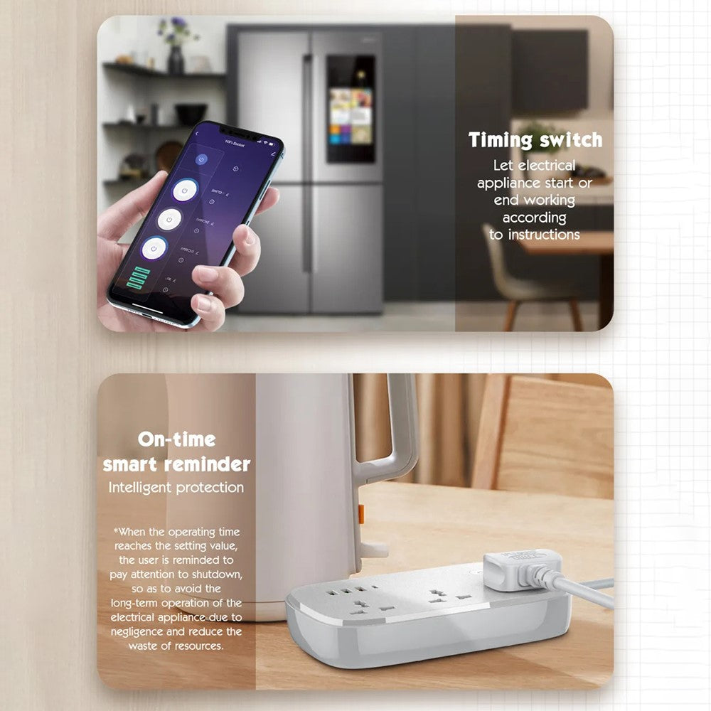 LDNIO SCW3451 Smart WiFi Power Strip 3 AC Outlets + 4 USB Ports 30W Fast Charging Remote Control Charger Power Socket