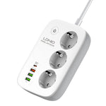 LDNIO SEW3452 WiFi Smart Power Strip 30W PD Hurtigopladning 3 EU-stik AC-udtag 4 USB-porte Fjernstyret Stikdåse