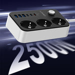 LDNIO SE3631C 20W Fast Charging Power Strip 3 EU Plug AC Outlets 6 USB Ports Power Socket with 2m Cable