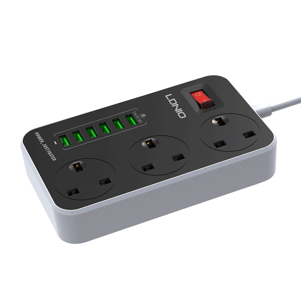 LDNIO SK3662 20W Fast Charging Power Strip 3 AC Outlets 6 USB Ports Power Socket with 2m Cable