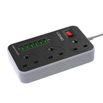 LDNIO SK3662 20W Fast Charging Power Strip 3 AC Outlets 6 USB Ports Power Socket with 2m Cable