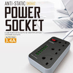 LDNIO SK3662 20W Fast Charging Power Strip 3 AC Outlets 6 USB Ports Power Socket with 2m Cable
