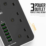 LDNIO SK3662 20W Fast Charging Power Strip 3 AC Outlets 6 USB Ports Power Socket with 2m Cable