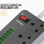 LDNIO SK3662 20W Fast Charging Power Strip 3 AC Outlets 6 USB Ports Power Socket with 2m Cable