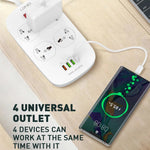 LDNIO SC4407C 45W PD Fast Charging Power Strip 4 AC Outlets 4 USB Ports Desktop Extension Cord Power Pocket