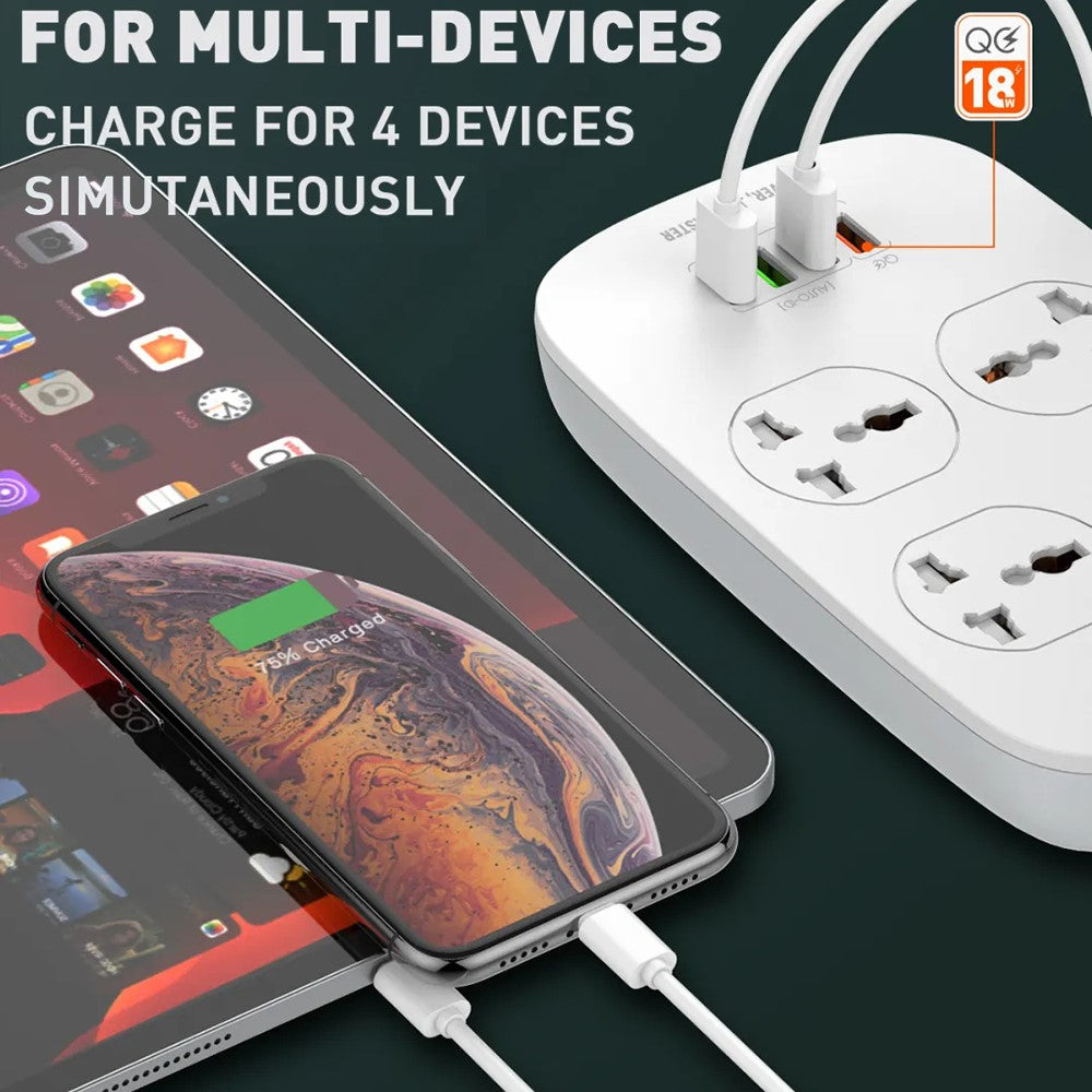 LDNIO SC4407C 45W PD Fast Charging Power Strip 4 AC Outlets 4 USB Ports Desktop Extension Cord Power Pocket