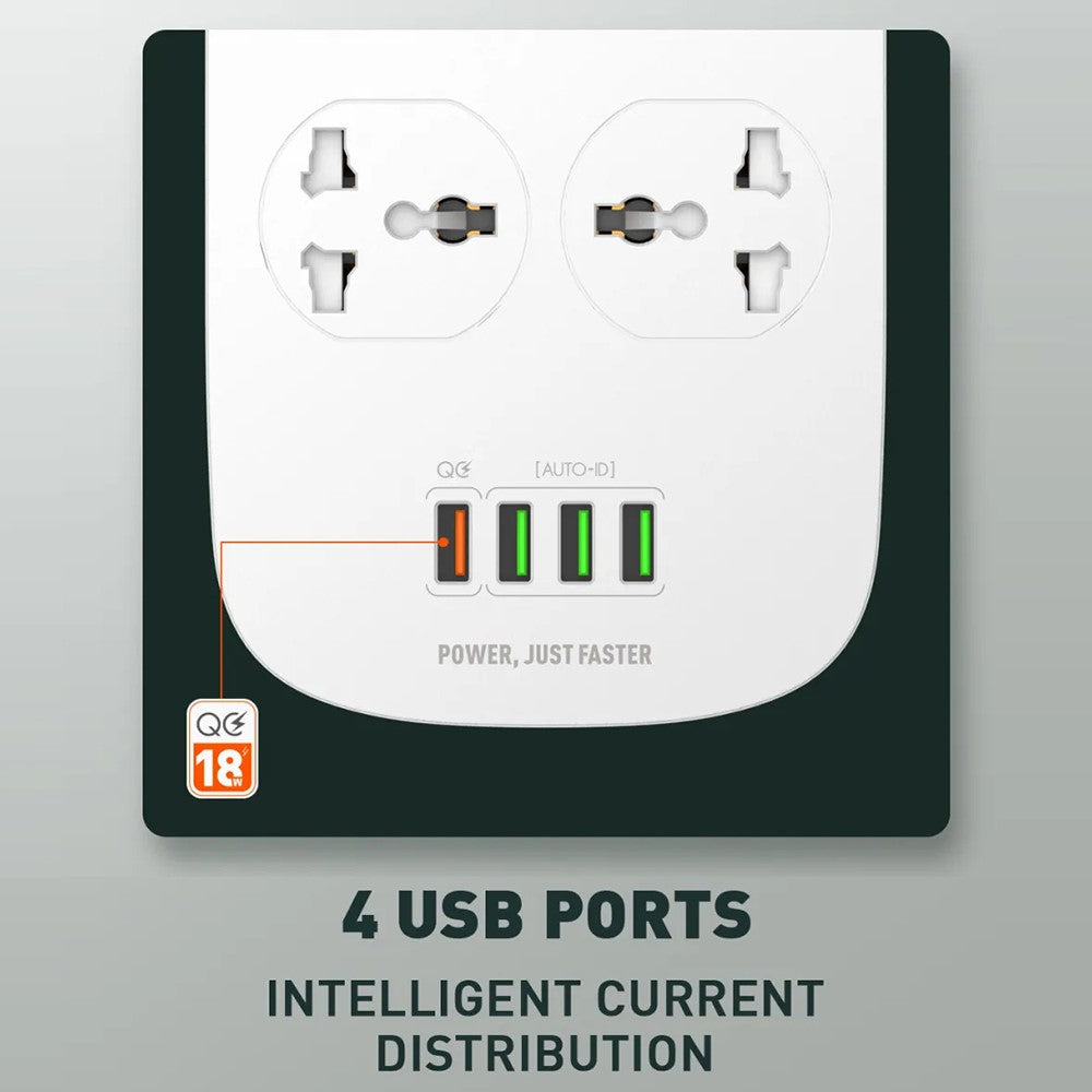 LDNIO SC4407C 45W PD Fast Charging Power Strip 4 AC Outlets 4 USB Ports Desktop Extension Cord Power Pocket