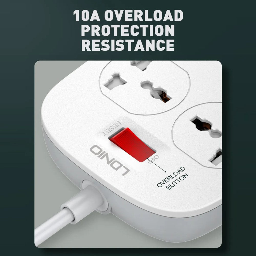 LDNIO SC4407C 45W PD Fast Charging Power Strip 4 AC Outlets 4 USB Ports Desktop Extension Cord Power Pocket