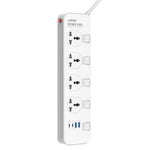 LDNIO SC4408C 20W PD Fast Charging Power Strip 4 AC Outputs 4 USB Ports 2500W Desktop Power Socket with Independent Switches 2m Cable