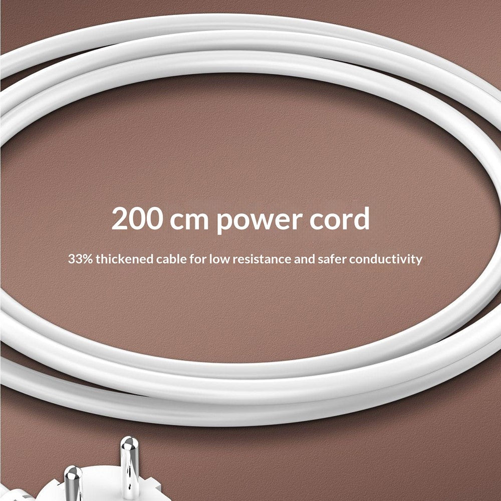 LDNIO SE2 65W PD Fast Charging Power Strip 3 EU Plug AC Outlets 4 USB Ports Desktop Multi-Device Power Socket with 2m Cable