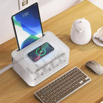 LDNIO SN5310W 20W PD 15W Wireless Charging Power Strip 5 AC Outlets 3 USB Ports 2m Cable Power Socket with Cord Organizer Box