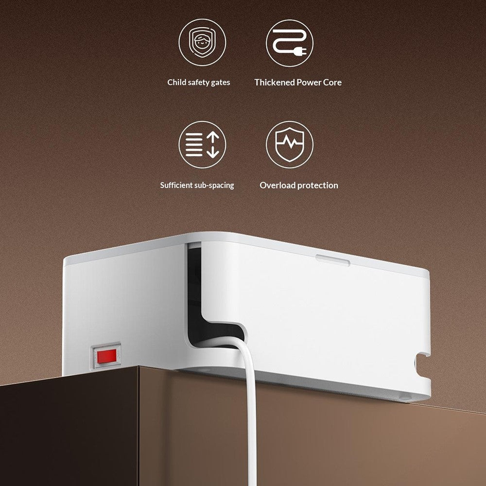 LDNIO SN5310 20W PD Fast Charging Power Strip 5 AC Outlete 3 USB Ports 2m Cable Multi-Device Power Socket with Cable Management Box