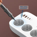 LDNIO SE3436 65W GaN Power Strip Fast Charging 3 EU Plug AC Outlets 4 USB Ports Extension Cord Desktop Power Socket