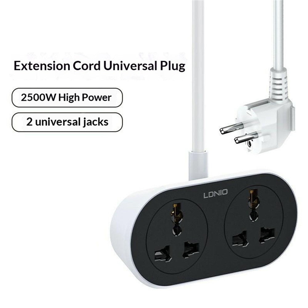 LDNIO SC2018 Power Strip with 5m Extension Cord 2 Universal AC Outlets 2500W Fast Charging Station Power Socket for Home Office