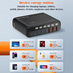 LDNIO A6140C 140W GaN Charger Digital Display  6 USB Ports Fast Charging Station with 3Pcs Replaceable Plugs for Laptop Phone