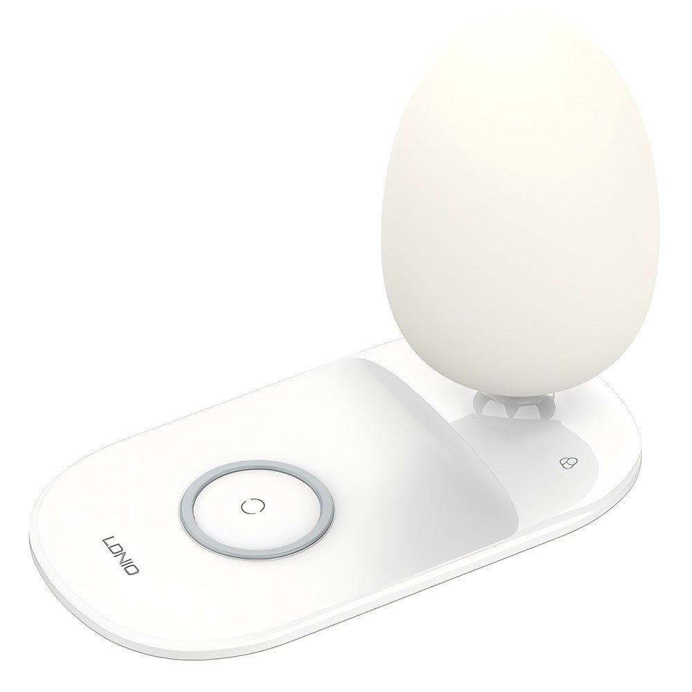 LDNIO Y3 2-i-1 trådløs telefonoplader bordlampe 15W hurtigopladning RGB touch-dæmpning natlampe til seng