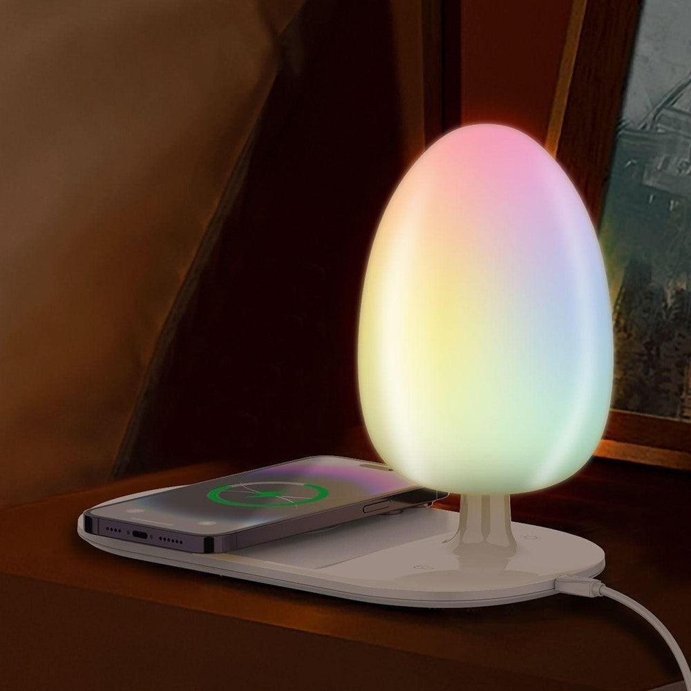 LDNIO Y3 2-i-1 trådløs telefonoplader bordlampe 15W hurtigopladning RGB touch-dæmpning natlampe til seng