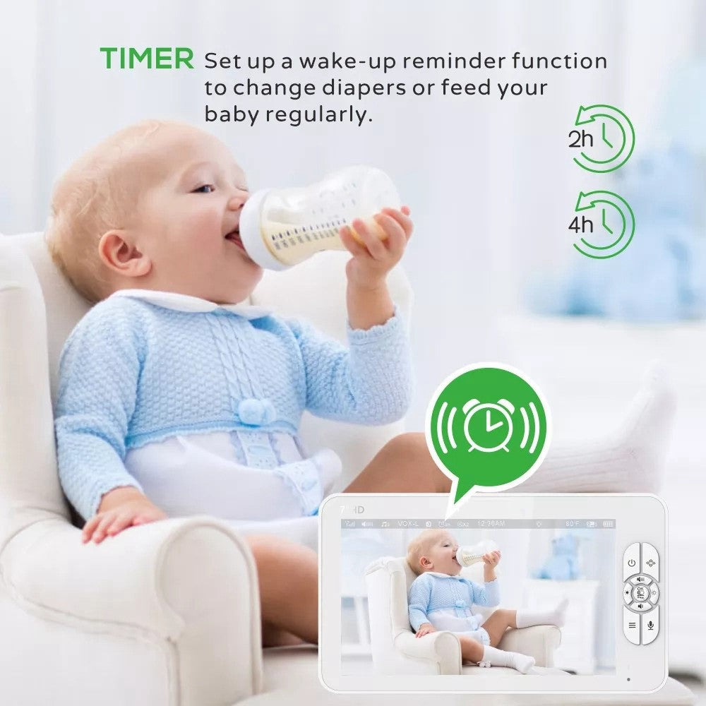 SM70PTZ 7-tums trådlös digital babyvakt nattseende temperaturövervakning tvåvägssamtal säkerhetskamera