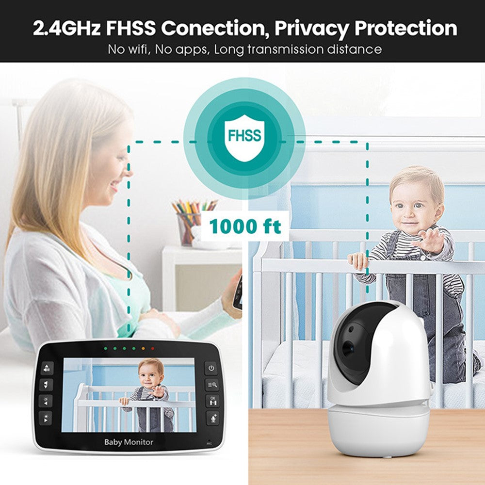 SM43A 4.3-inch Wireless Video Baby Monitor Night Vision Two-Way Intercom Surveillance Camera with Temperature Test