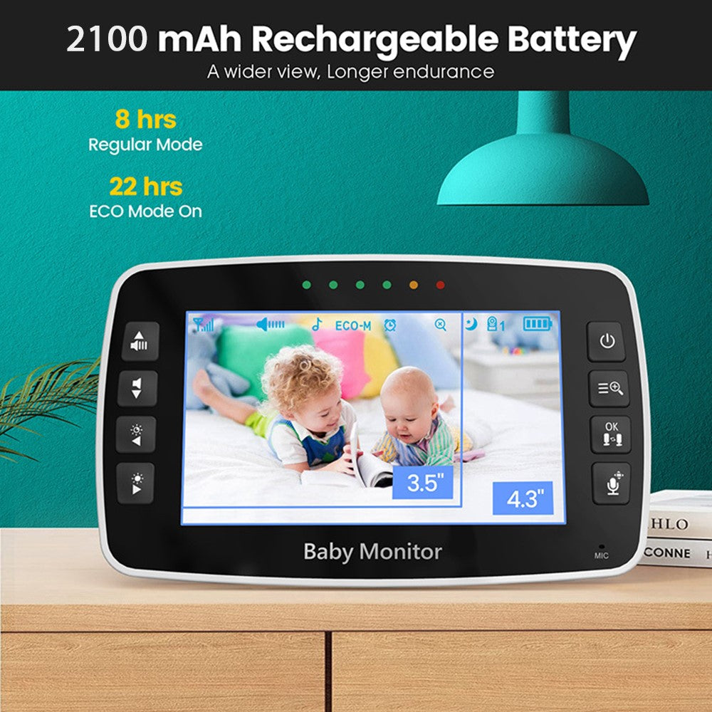 SM43A 4.3-inch Wireless Video Baby Monitor Night Vision Two-Way Intercom Surveillance Camera with Temperature Test