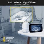 SM43A 4.3-inch Wireless Video Baby Monitor Night Vision Two-Way Intercom Surveillance Camera with Temperature Test