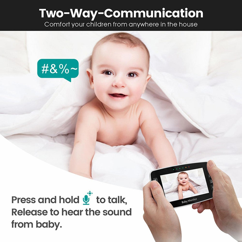 SM43A 4.3-inch Wireless Video Baby Monitor Night Vision Two-Way Intercom Surveillance Camera with Temperature Test